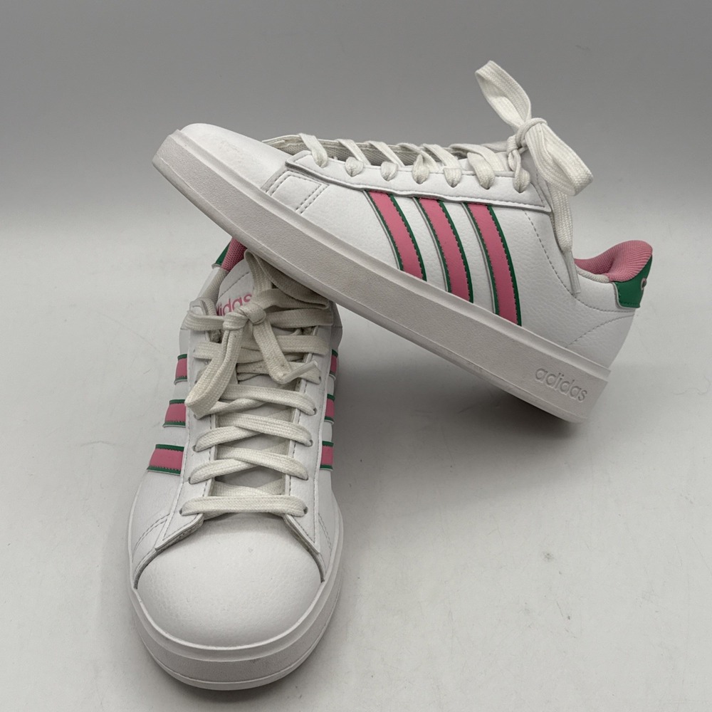 Adidas Women's Grand Court 2.0 Sneaker - White & Pink - Sz 5 M